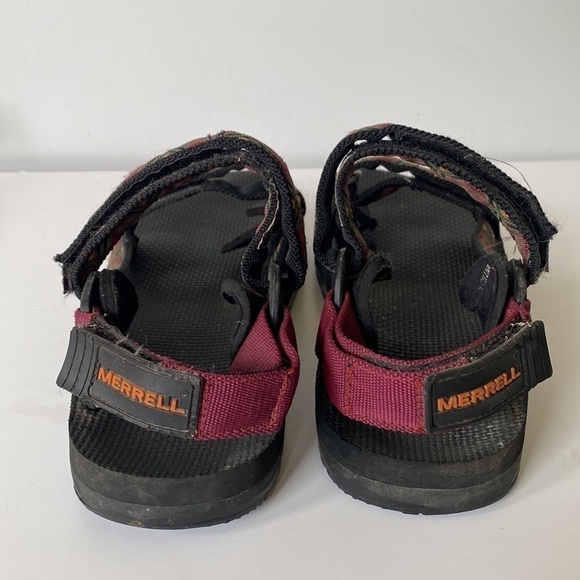 Vintage retro Merrell men's size 9 tribal print fabric velcro sandals - Picture 7 of 11